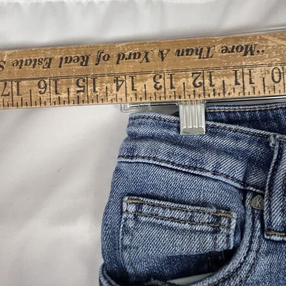 KUT FROM THE KLOTH REESE Jeans Womens Straight Leg 4 Blue Frayed Hem Button Fly - Picture 7 of 8